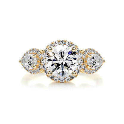 1.5 CT Brilliant Round Three Stone Diamond Rings For Women