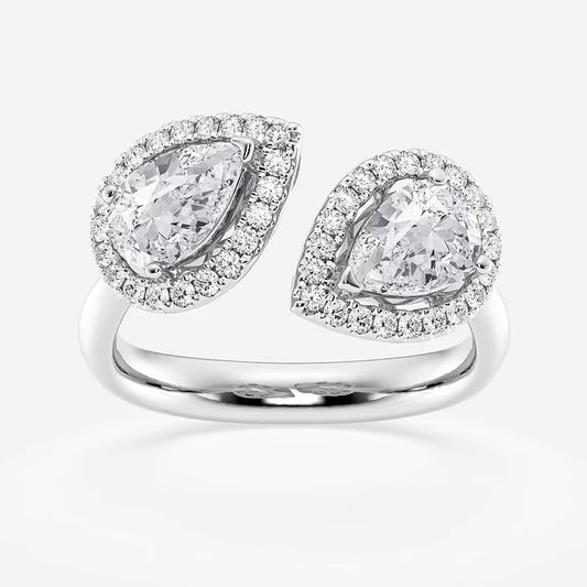 2 Pear Shaped Diamond Rings For Women