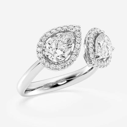 2 Pear Shaped Diamond Rings For Women