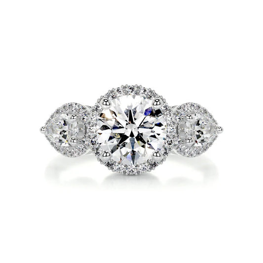 1.5 CT Brilliant Round Three Stone Diamond Rings For Women