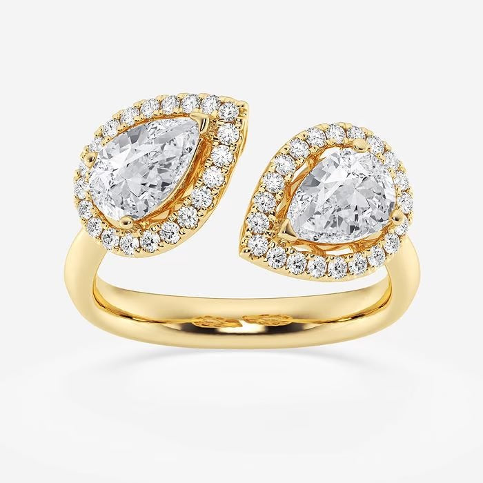 2 Pear Shaped Diamond Rings For Women