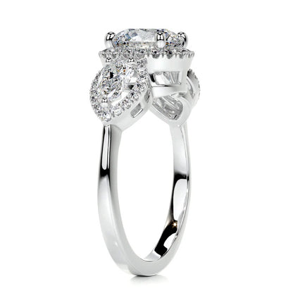 1.5 CT Brilliant Round Three Stone Diamond Rings For Women