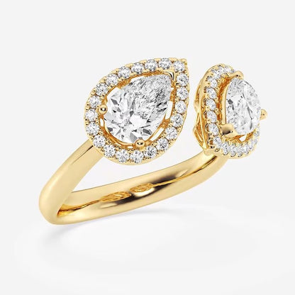 2 Pear Shaped Diamond Rings For Women