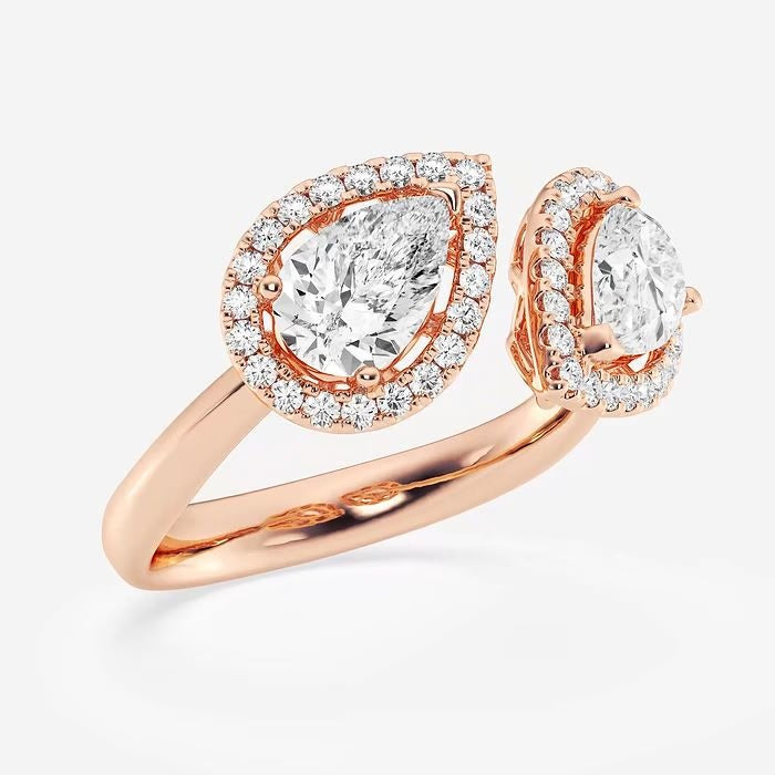 2 Pear Shaped Diamond Rings For Women