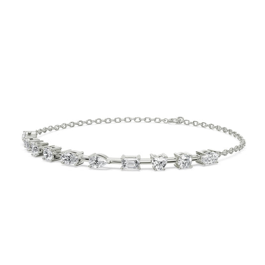 Multi Shaped Diamond Tennis Bracelet