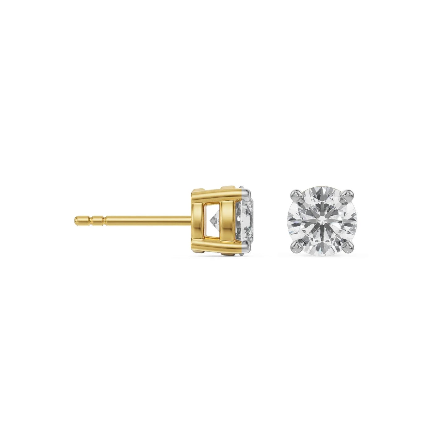 1 CT Classic Round Solitaire Stud Earring