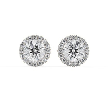 0.5 CT Halo Round Solitaire Studs earrings