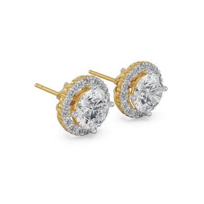 0.5 CT Halo Round Solitaire Studs earrings