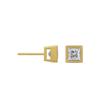 0.5 CT Bezel Princess Solitaire Studs