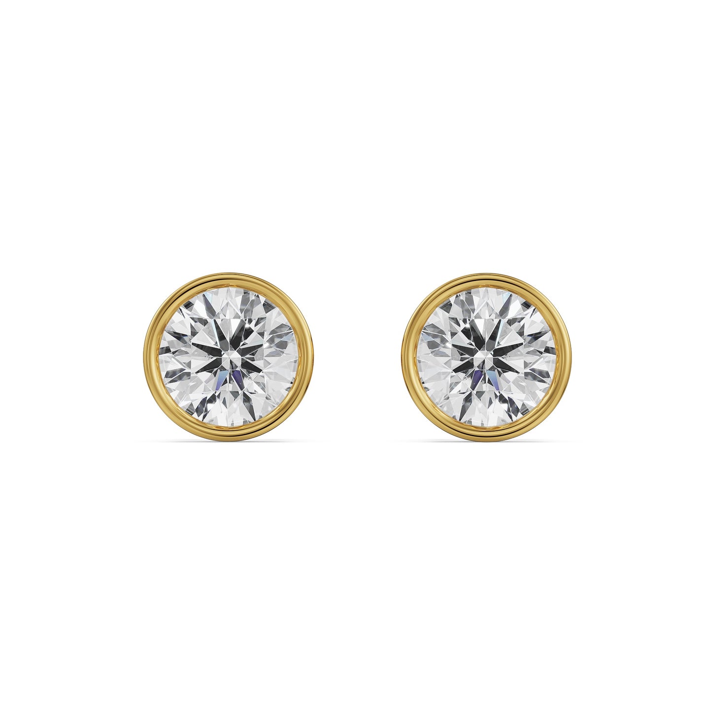 2 CT Classic Bezel Solitaire Studs Earrings