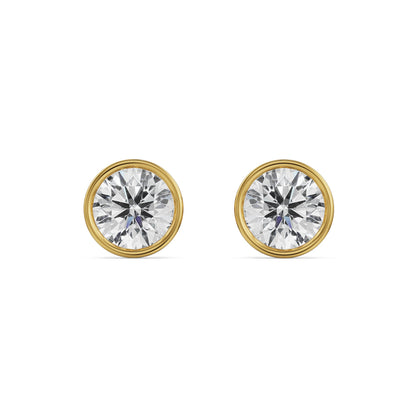 2 CT Classic Bezel Solitaire Studs Earrings