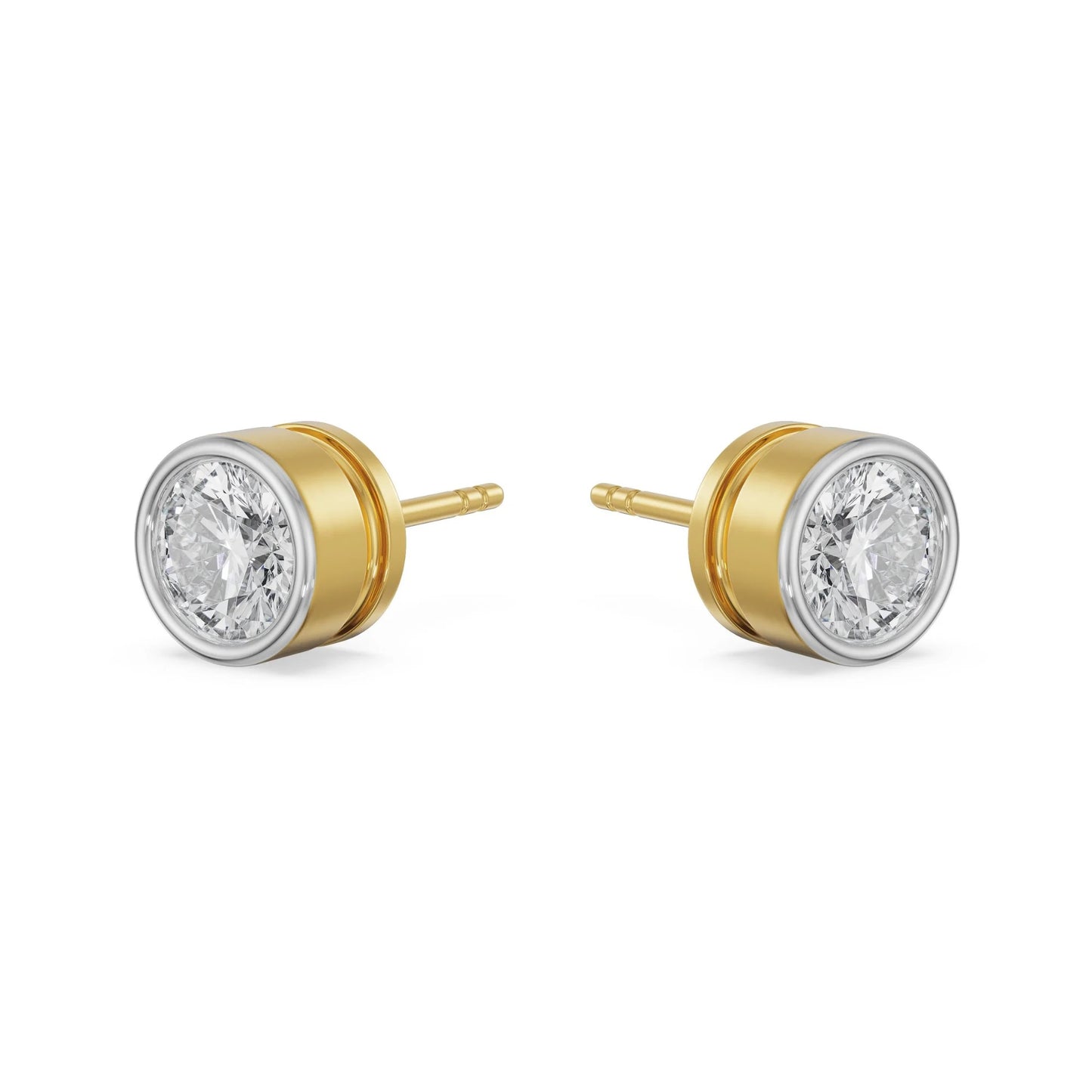 1 CT Solid Round Diamond Studs Earrings