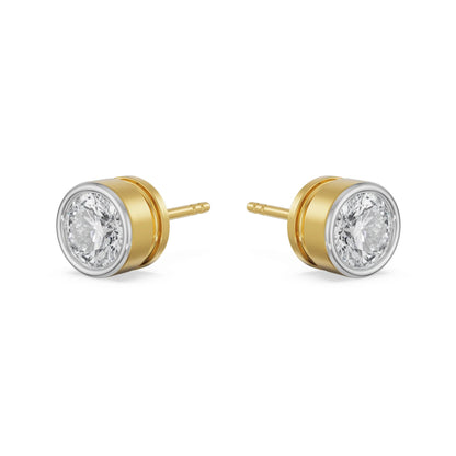 1 CT Solid Round Diamond Studs Earrings