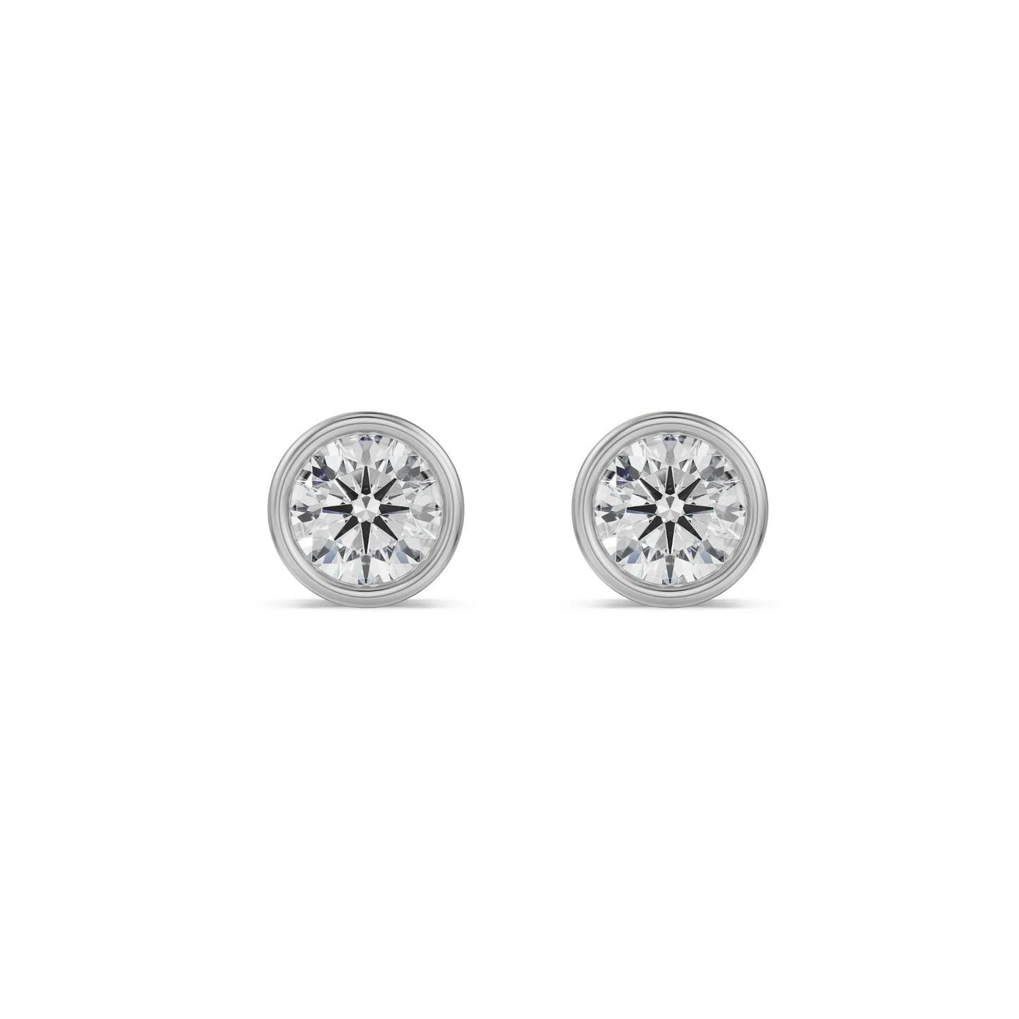 1 CT Solid Round Diamond Studs Earrings