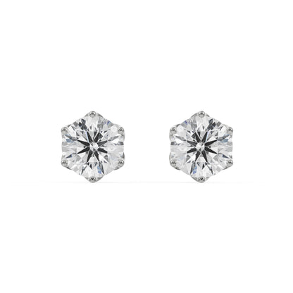 1.5 Ct Petal Solitaire Studs Earrings