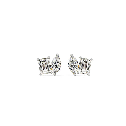 Duo Solitaire Diamond Studs