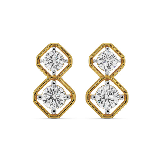 Interwined Diamond Encrusted Drops Earrings