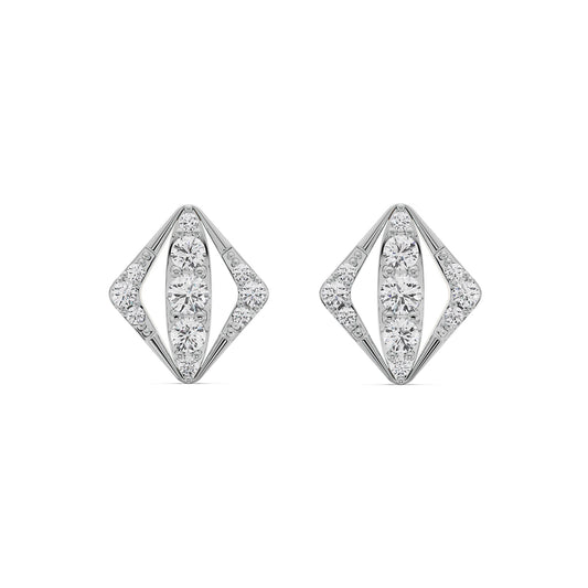 Rhombus Glamour Diamond Studs Earrings