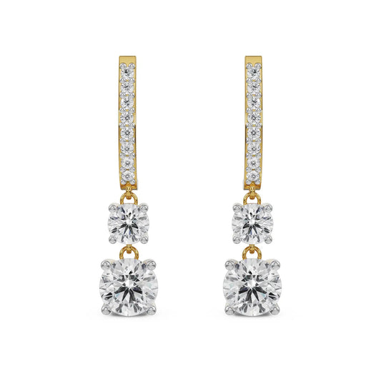 Round Brilliant Diamond Drop Earrings