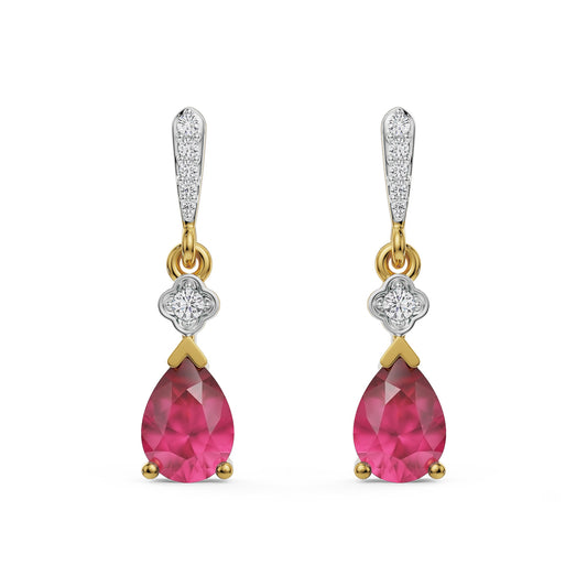 Ruby Diamond Drop Earrings