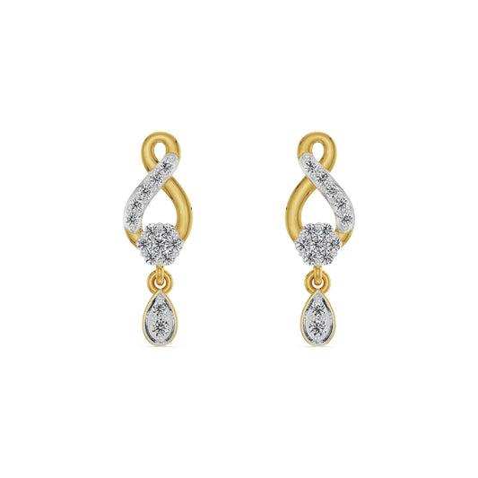 Shimmering Diamond Drop Earrings