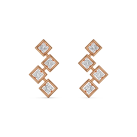 Stellar Geometry Diamond Studs Earrings