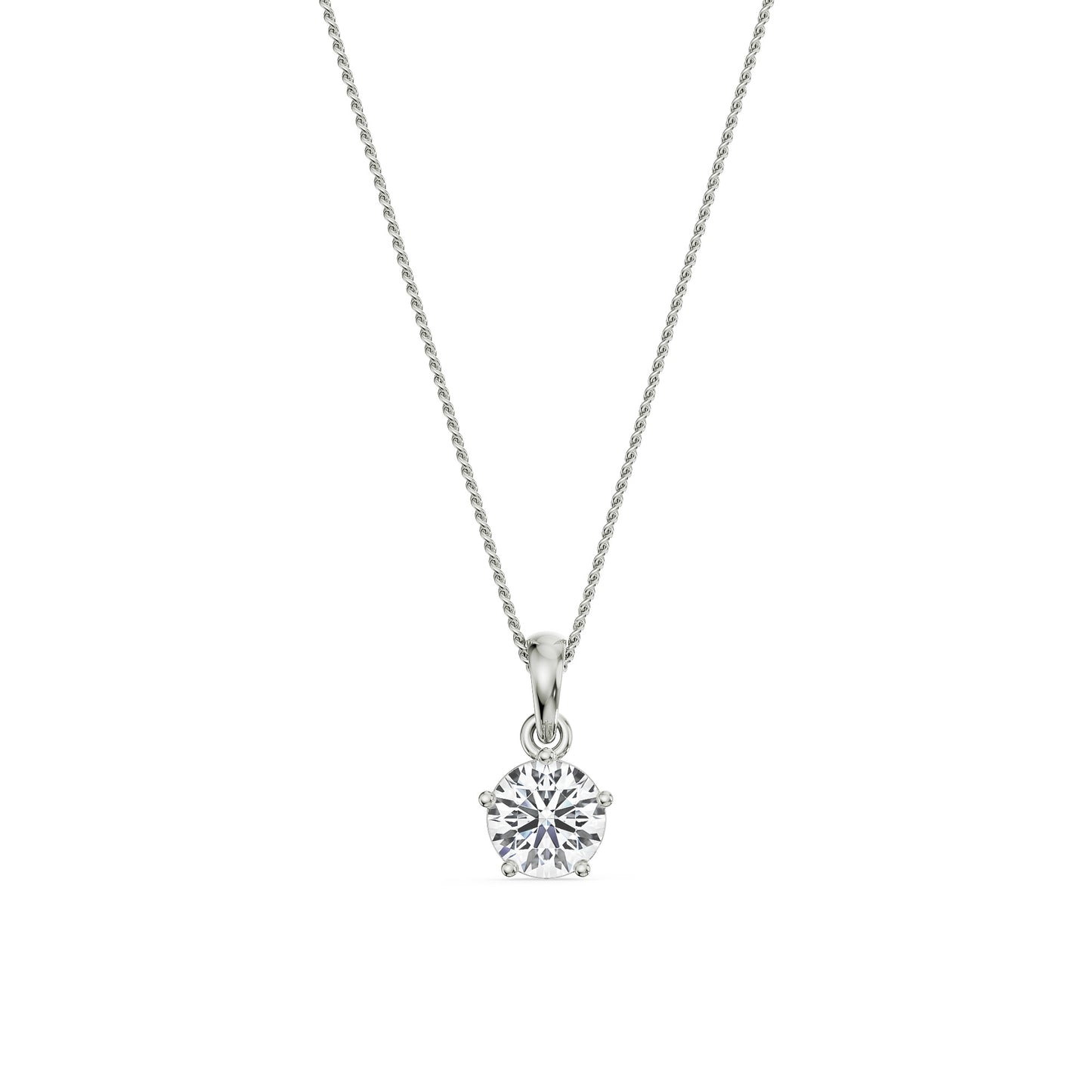 1 CT Round Solitaire Necklace