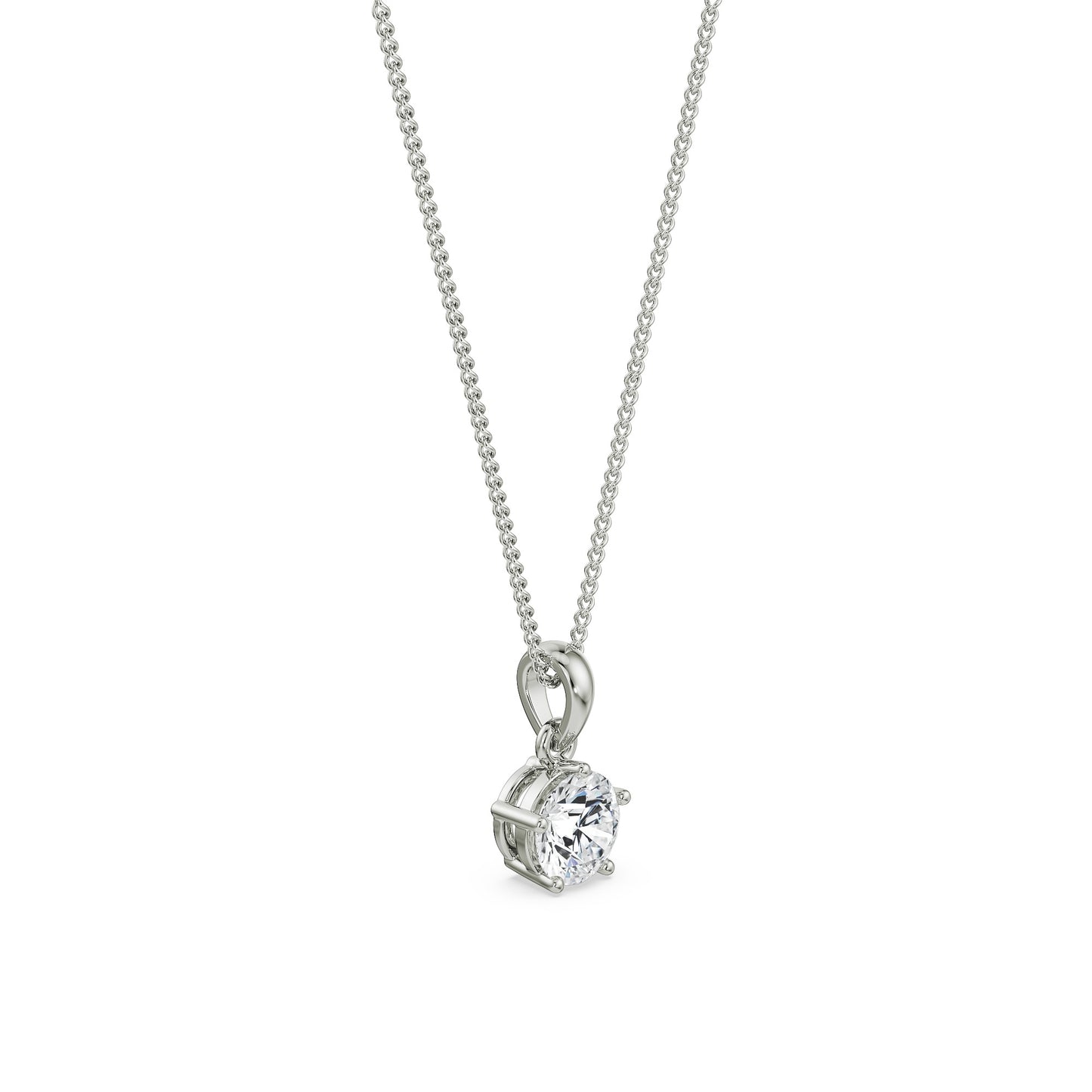 1 CT Round Solitaire Necklace