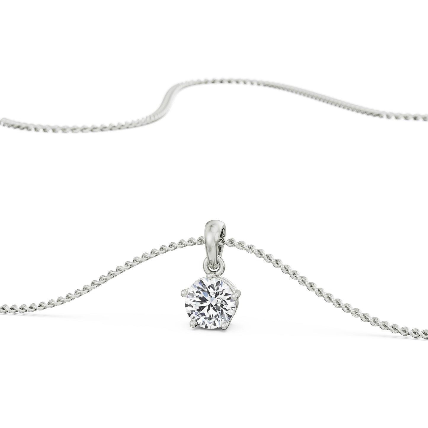 1 CT Round Solitaire Necklace