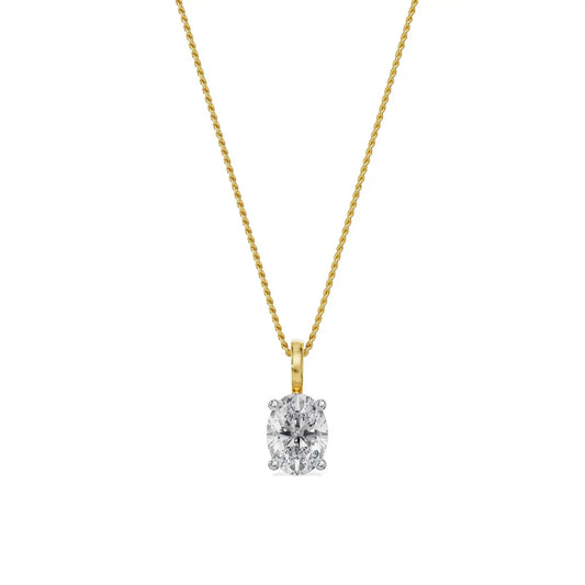 Solitaire Oval Diamond Necklace