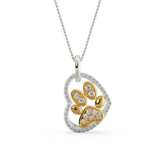 Diamond Dog Paw Necklace