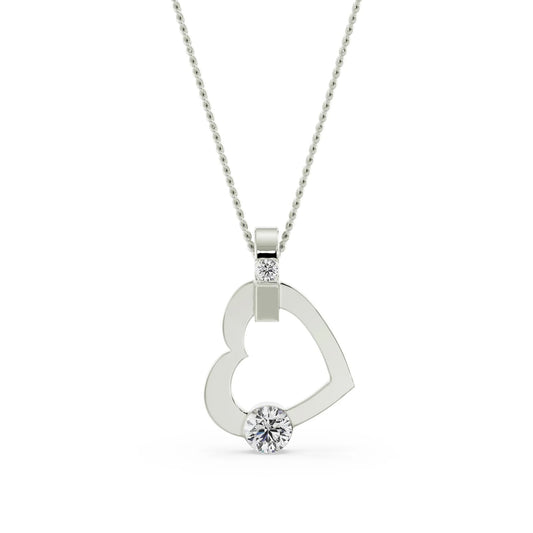 Tilted Diamond Heart Necklace