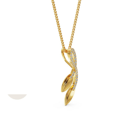 Diamond Leaf Fusion Necklace