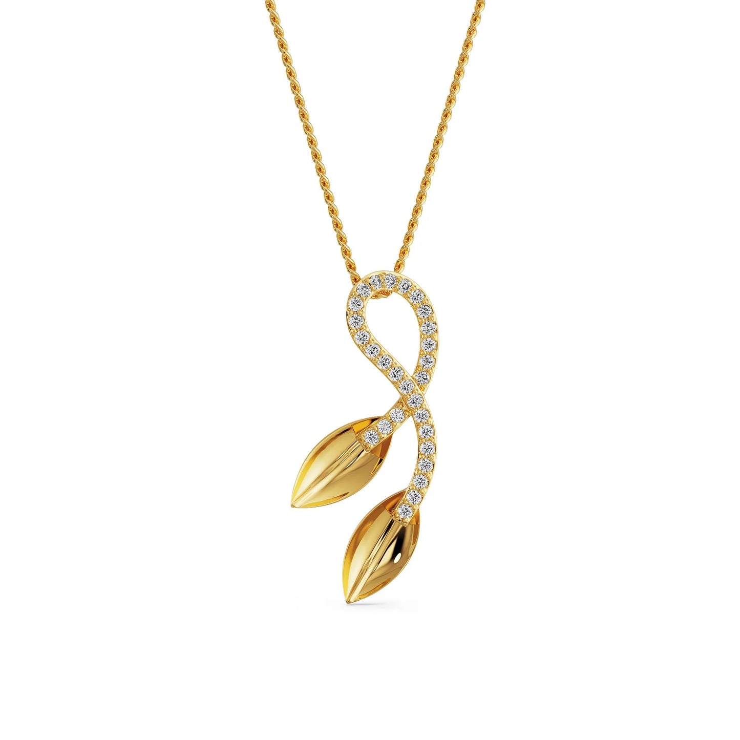 Diamond Leaf Fusion Necklace