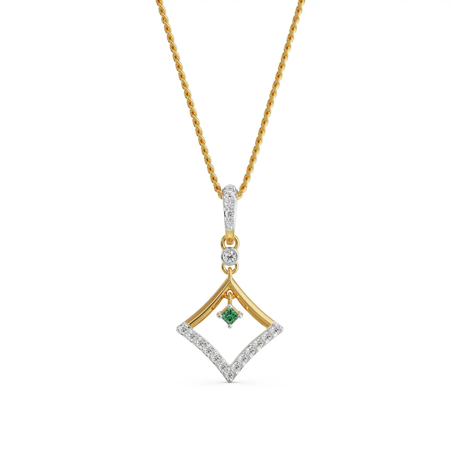 Elegant Emerald Diamond Necklace