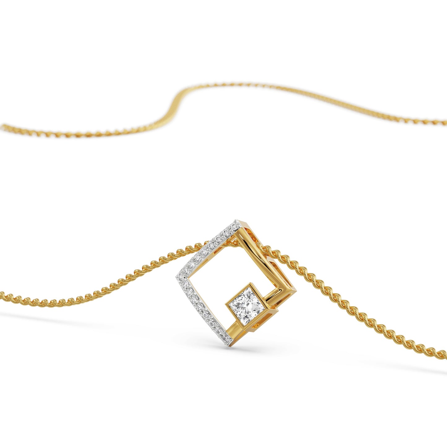 Princess Cut Diamond Necklace