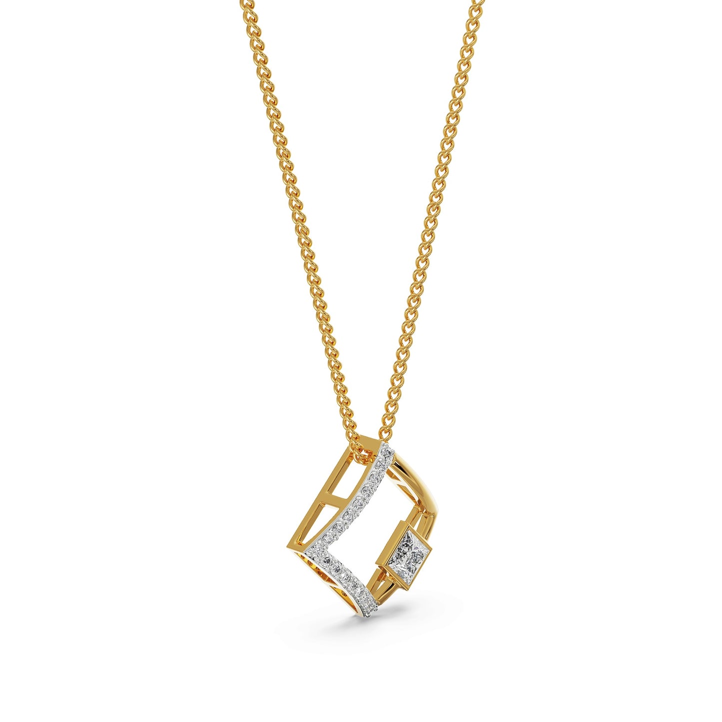 Princess Cut Diamond Necklace