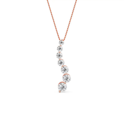 Round Solitaire Journey Necklace