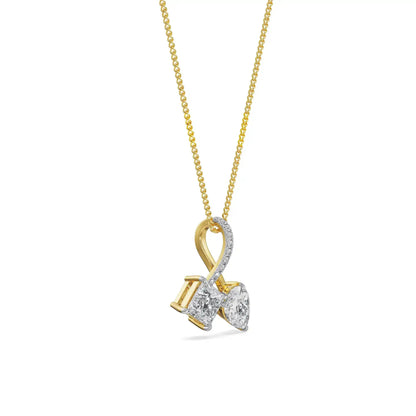 Pear Princess Solitaire Diamond Necklace