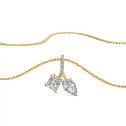 Pear Princess Solitaire Diamond Necklace