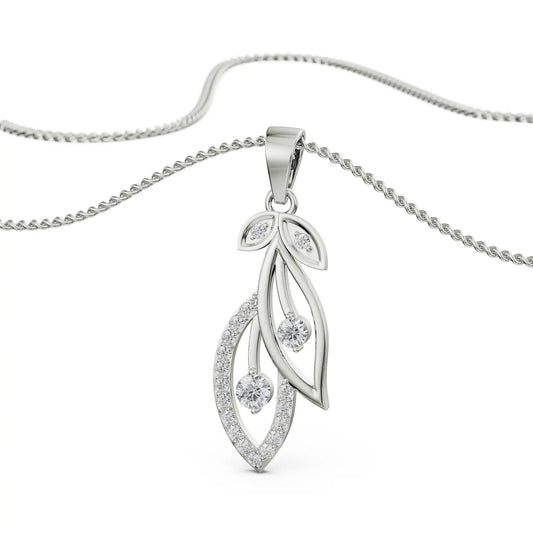 Dewy Leaf Platinum Necklace