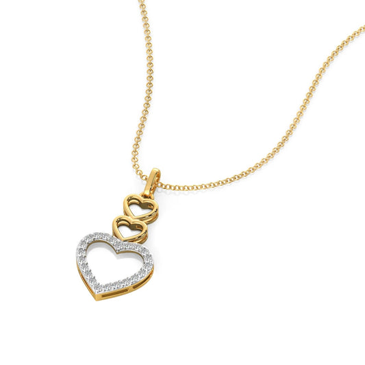 Connected Heart Diamond Necklace