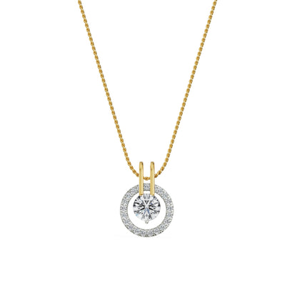 Revolving Halo Solitaire Diamond Necklace