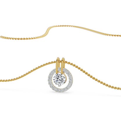 Revolving Halo Solitaire Diamond Necklace