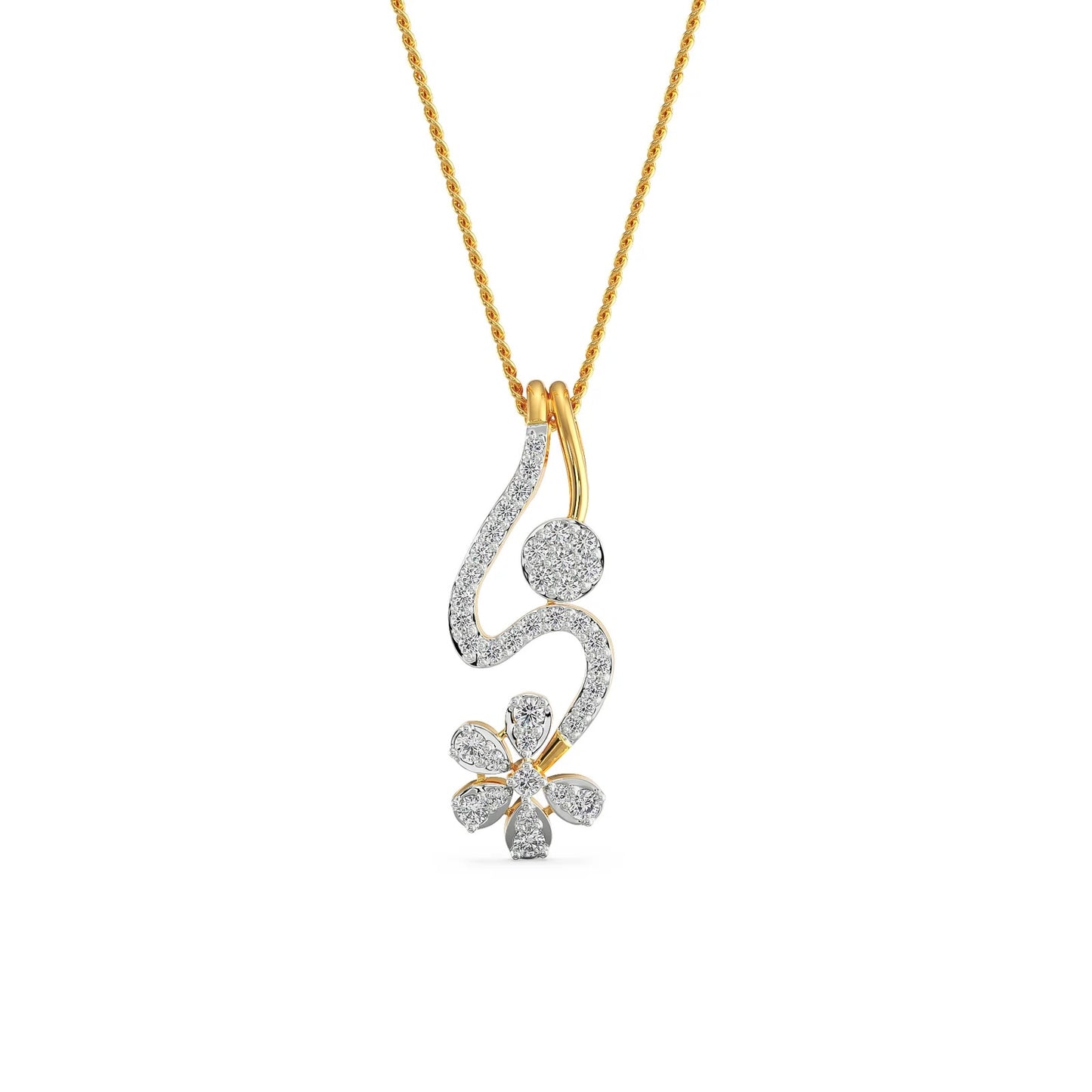 Floral Drop Diamond Necklace