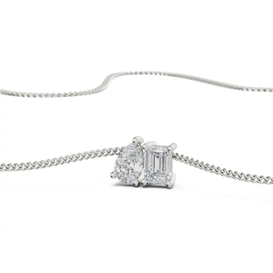 Two Stone Diamond Necklace