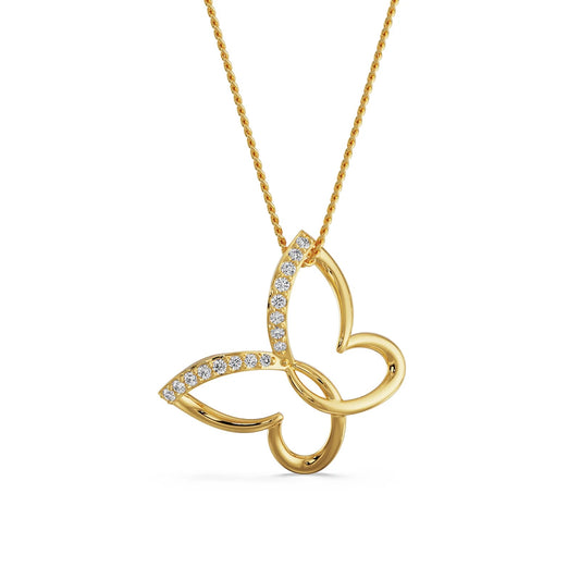 Minimalist Butterfly Diamond Necklace