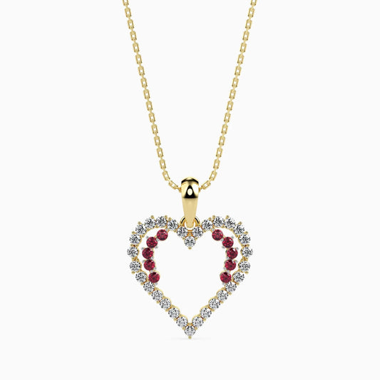 Ritzy Ruby And Diamond Heart Necklace