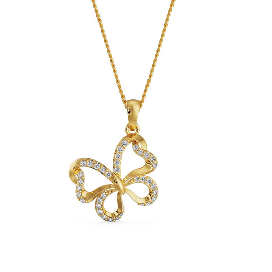 Whimsical Butterfly Diamond Necklace