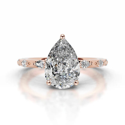 2 CT Pear Shaped Diamond Rings For Women